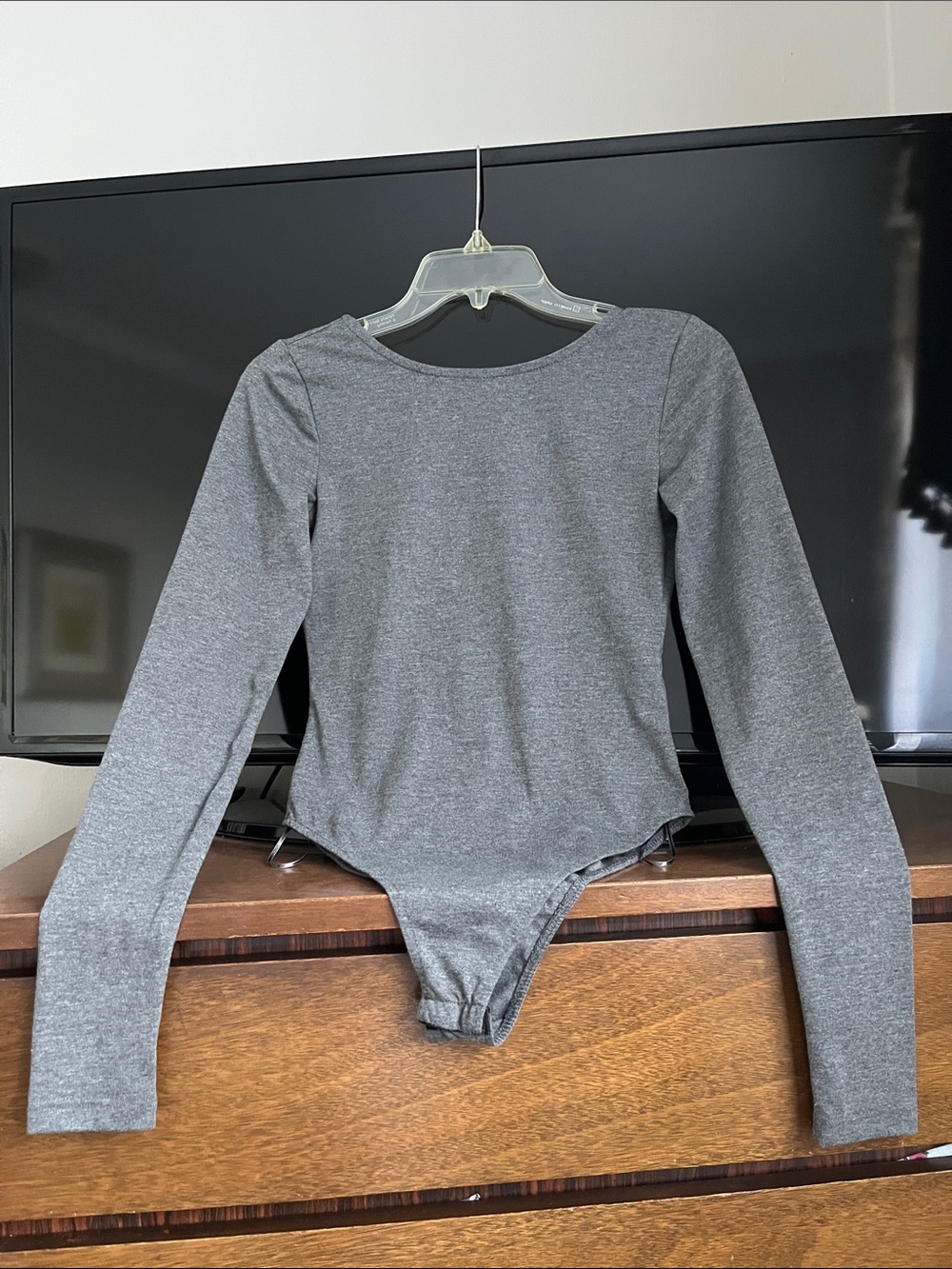 New, Something Navy women Long-Sleeve Heather Gray Bodysuit. Never worn .